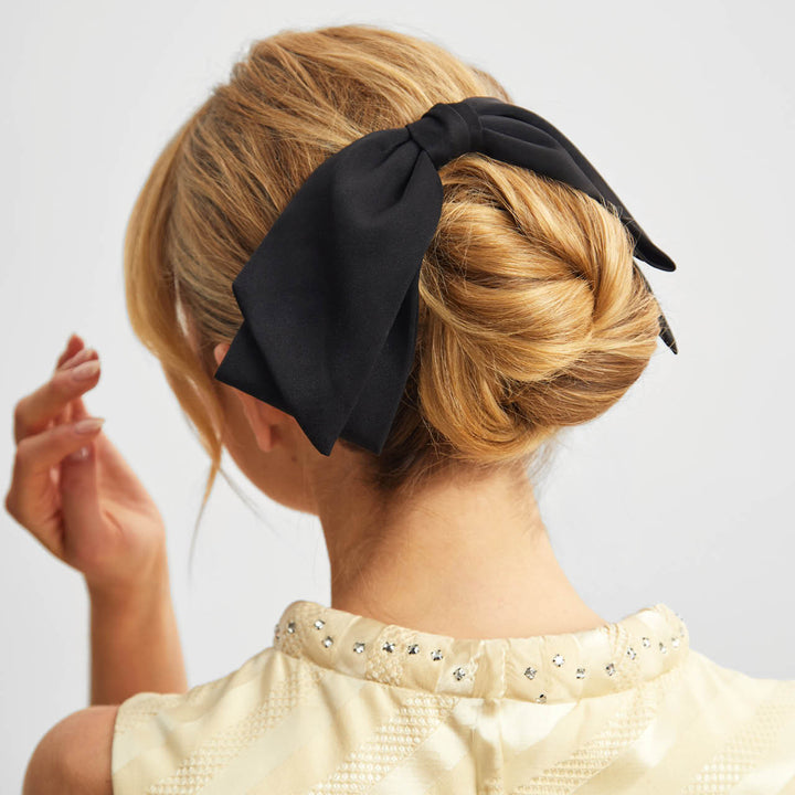 BOW HAIR CLIP-BLACK