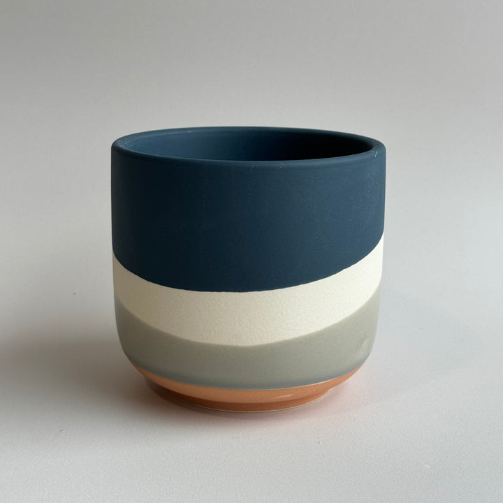 BLUE GEOMETRIC POT