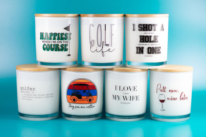 Putt Now, Wine Later Candle