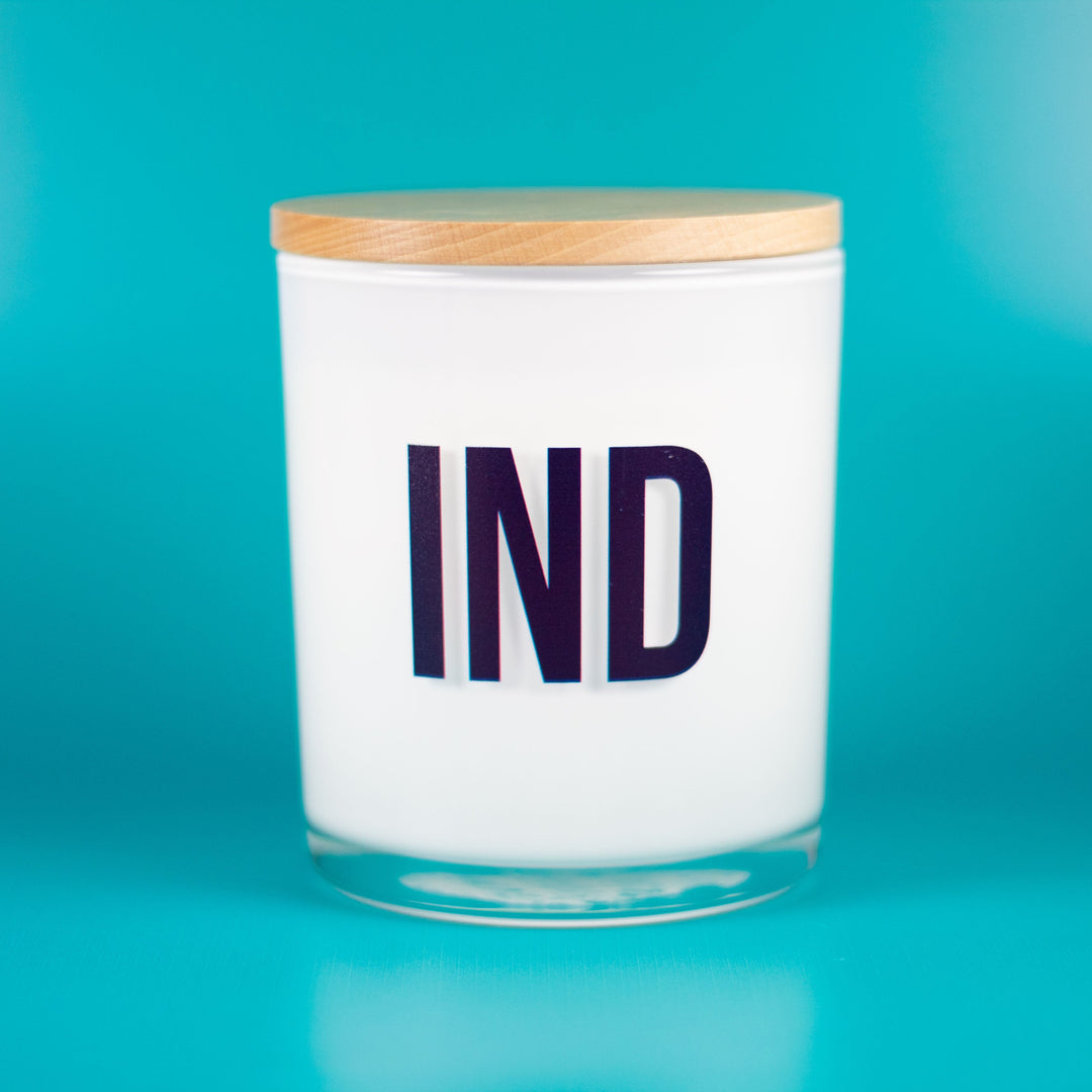 IND BLOCK LETTER CANDLE