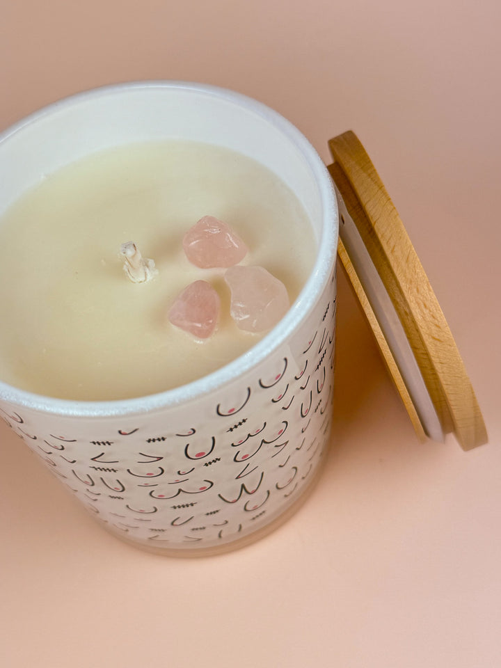 BOOBIES- BREAST CANCER CANDLE