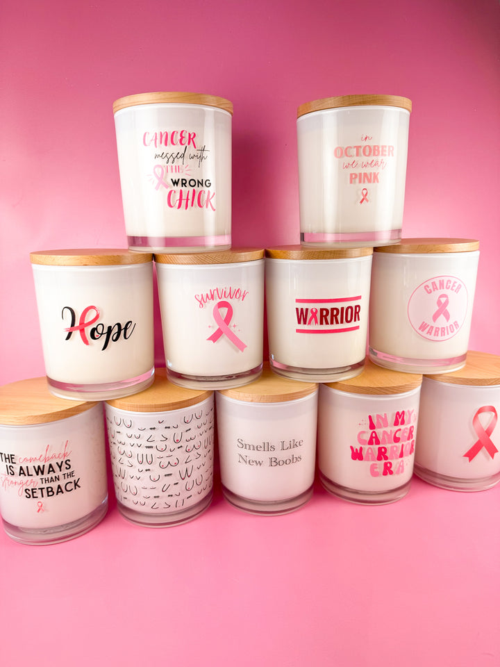 WARRIOR- BREAST CANCER CANDLE