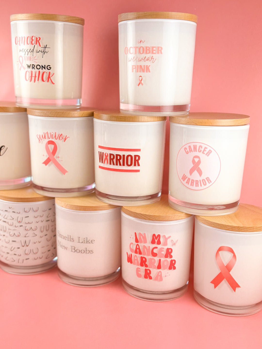 WARRIOR- BREAST CANCER CANDLE