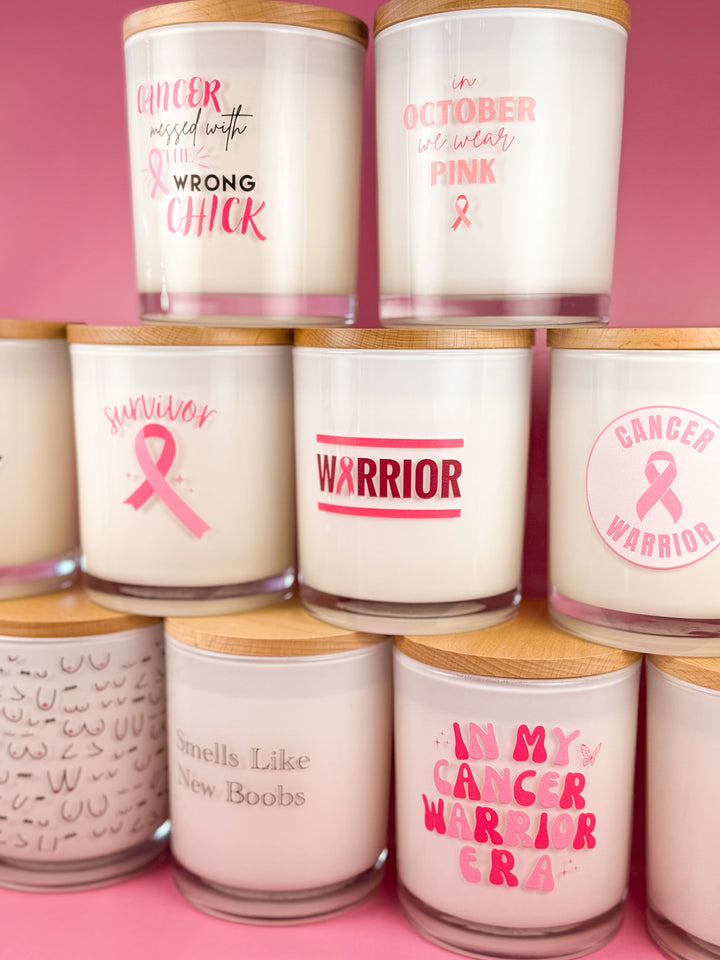 WARRIOR- BREAST CANCER CANDLE