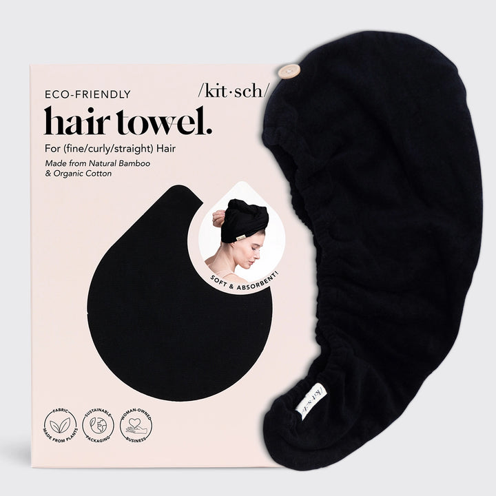 KITSCH HAIR TOWEL - BLACK