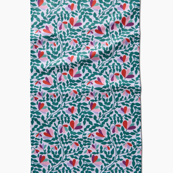 SPRING WAVY LEAVES TEA TOWEL