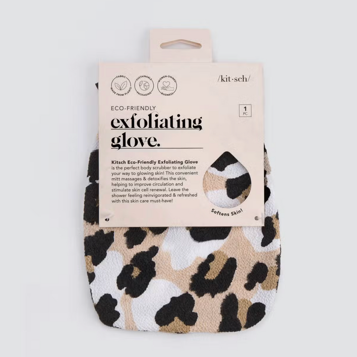 EXFOLIATING GLOVE-LEOPARD 