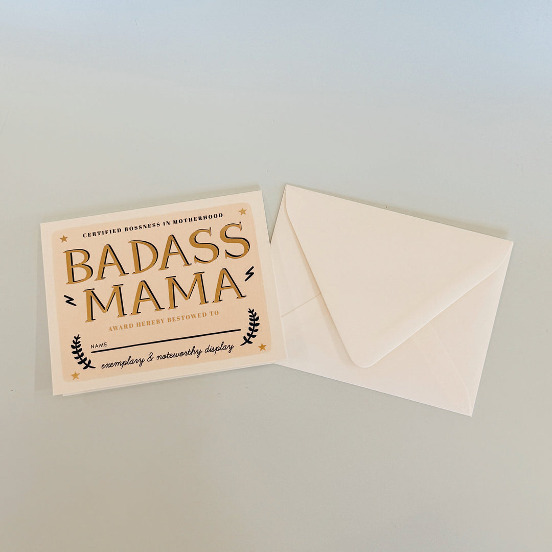 BADASS MAMA GREETING CARD