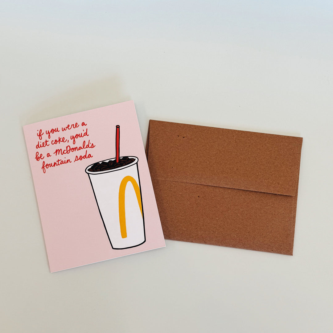 FOUNTAIN SODA LOVE GREETING CARD