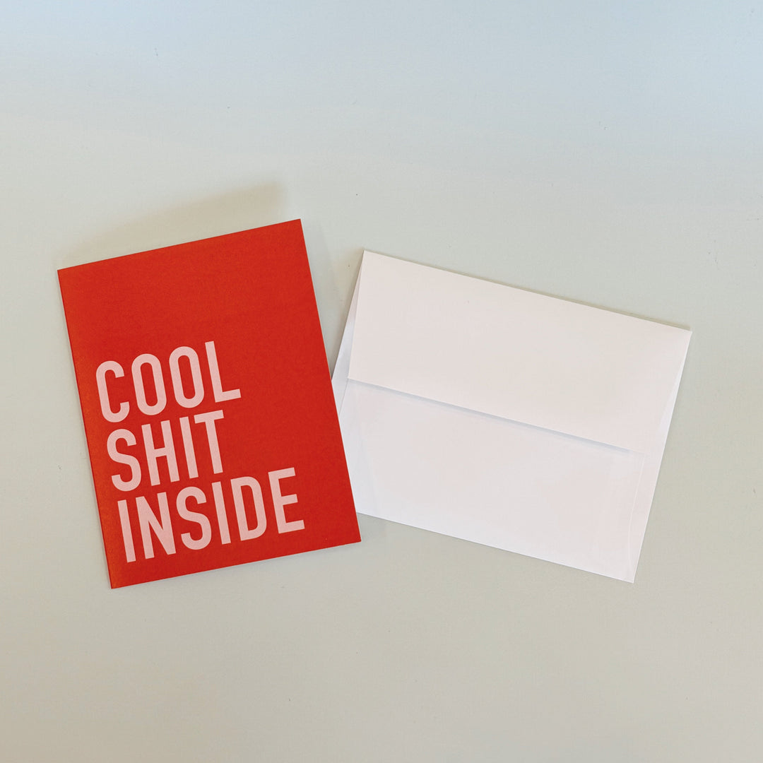 COOL SHIT INSIDE GREETING CARD- RED