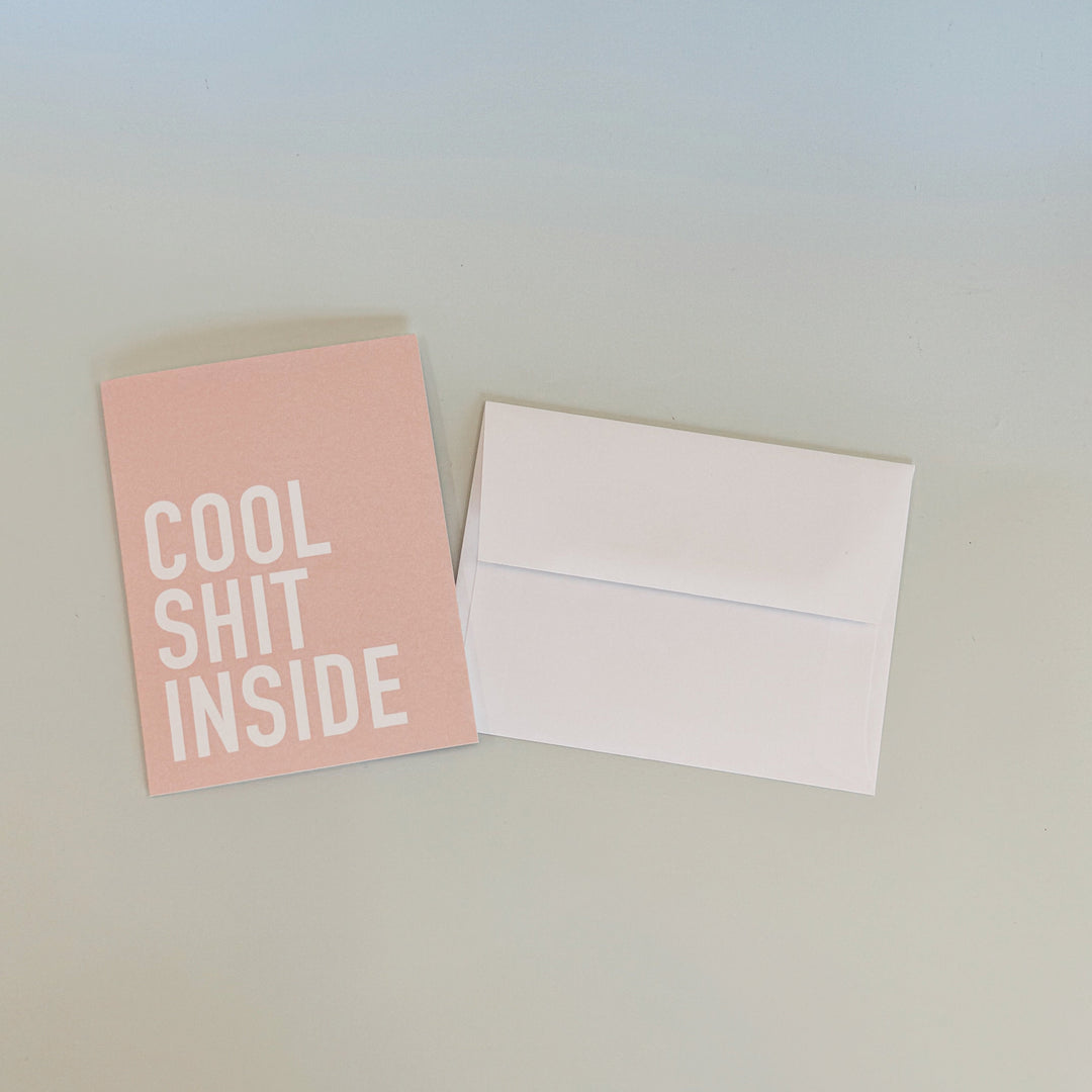 COOL SHIT INSIDE GREETING CARD- PINK