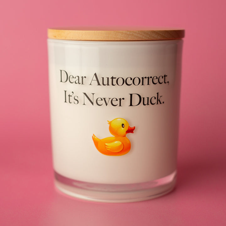 DEAR AUTOCORRECT PRINTED CANDLE