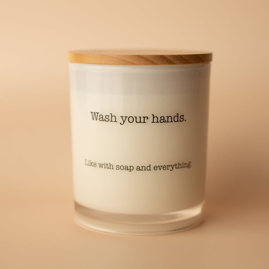 WASH YOUR HANDS PRINTED CANDLE