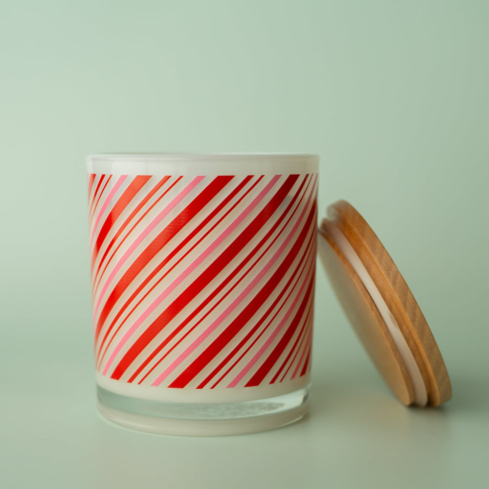 CANDY CANE STRIPE WRAP CANDLE