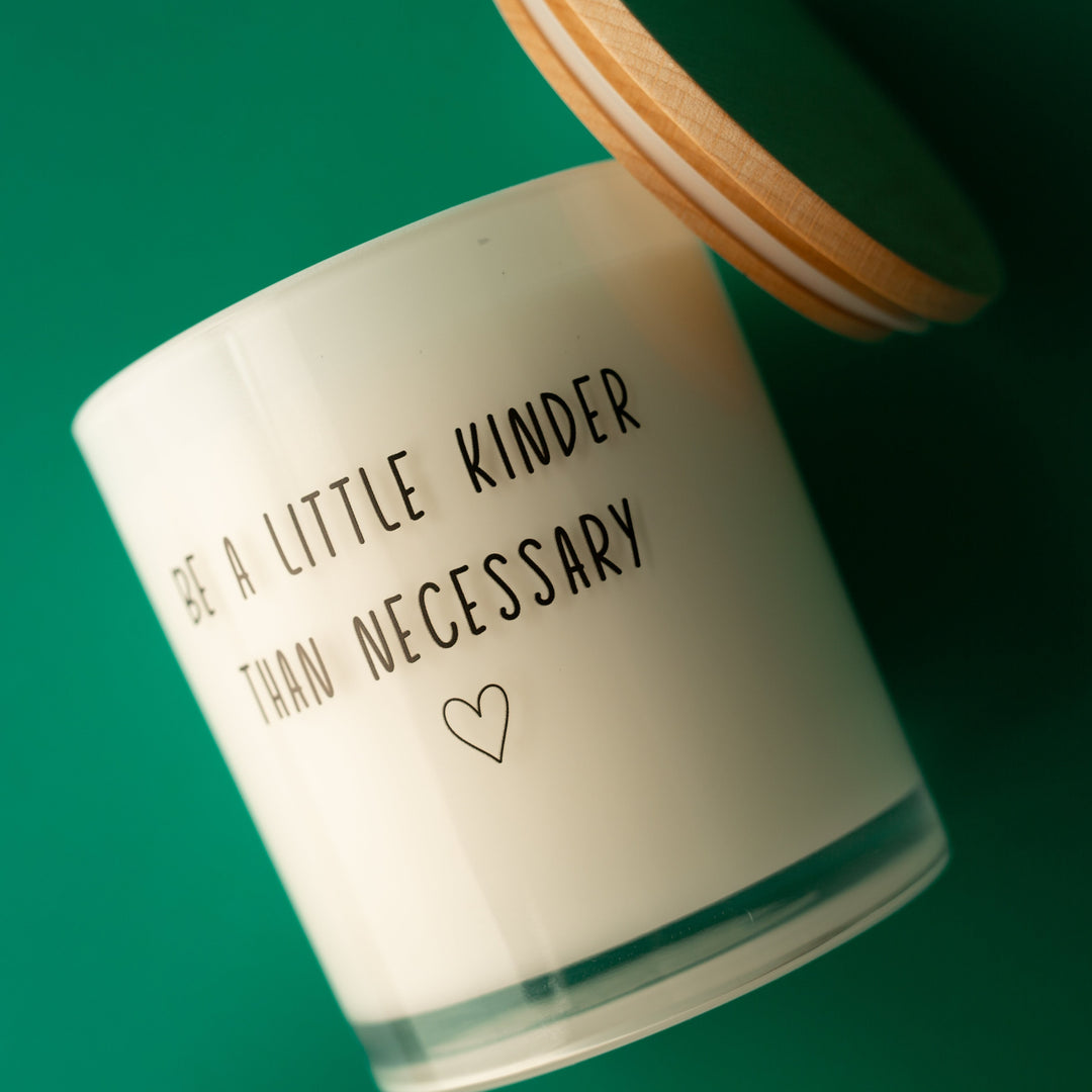 BE A LITTLE KINDER PRINTED CANDLE