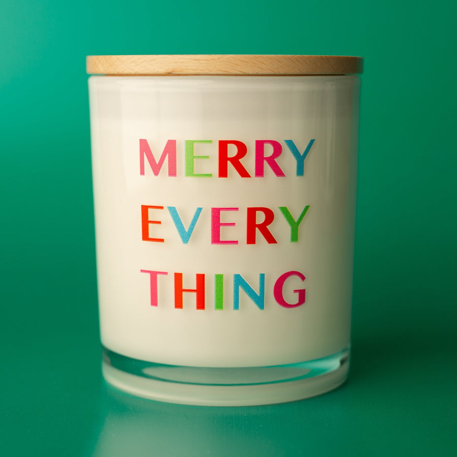 MERRY EVERYTHING PRINTED CANDLE