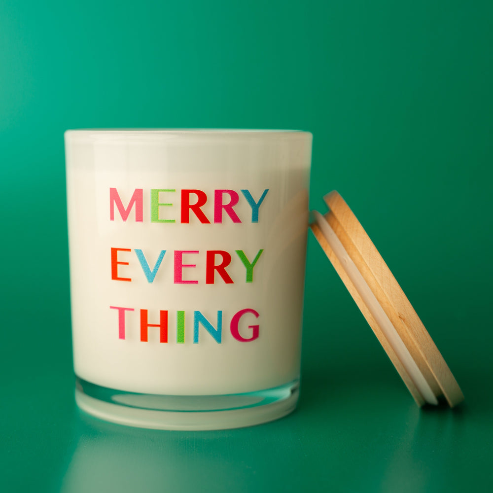 MERRY EVERYTHING PRINTED CANDLE