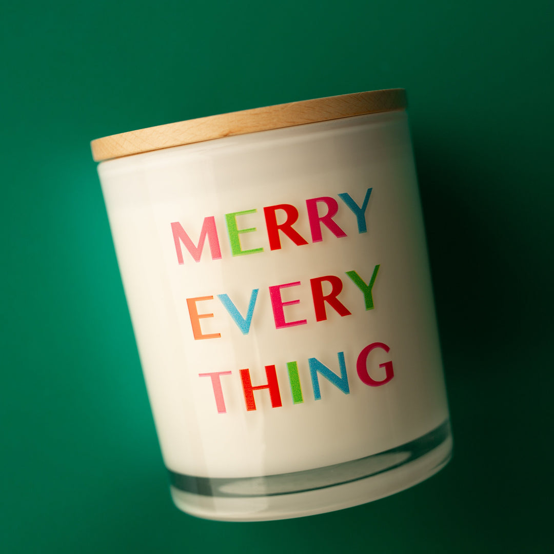 MERRY EVERYTHING PRINTED CANDLE