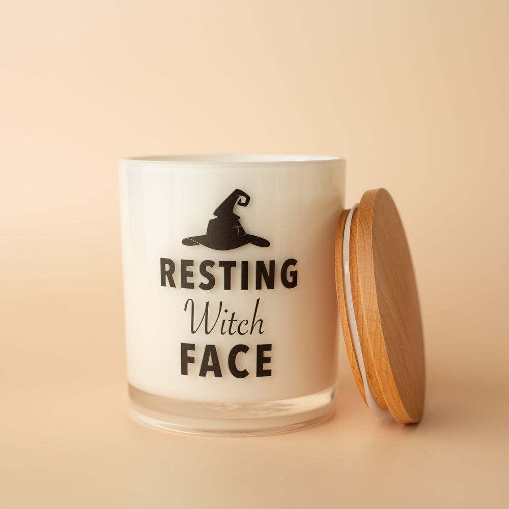 RESTING WITCH FACE CANDLE