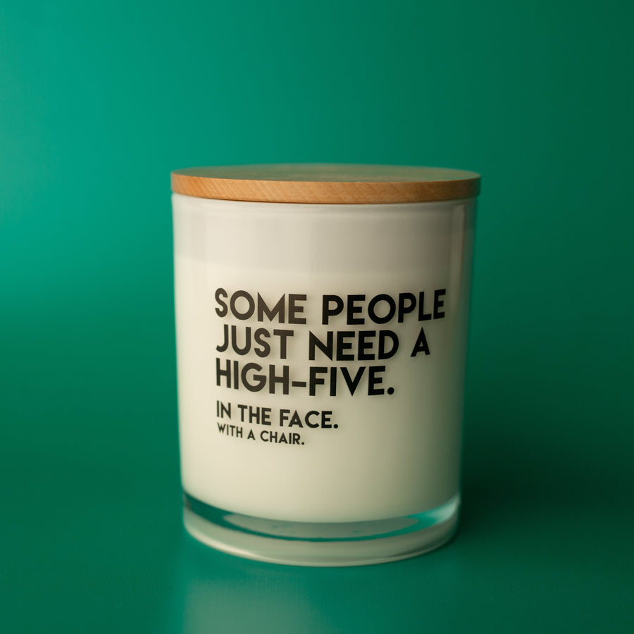 HIGH FIVE IN THE FACE CANDLE