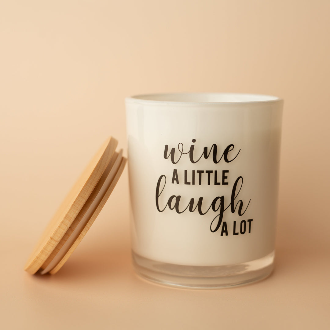 WINE A LITTLE LAUGH A LOT CANDLE