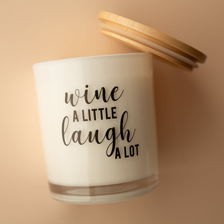 WINE A LITTLE LAUGH A LOT CANDLE