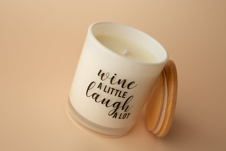 WINE A LITTLE LAUGH A LOT CANDLE