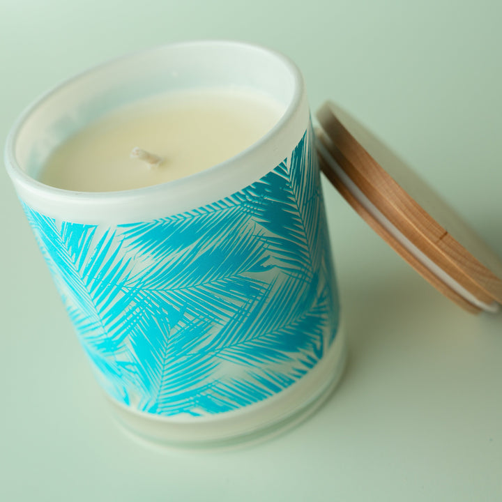 BLUE PALM LEAF CANDLE