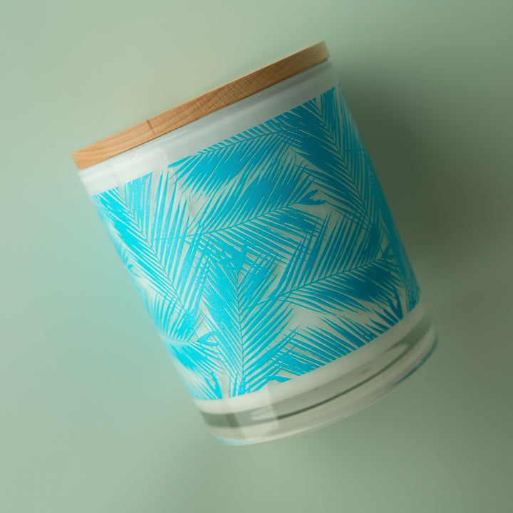 BLUE PALM LEAF CANDLE