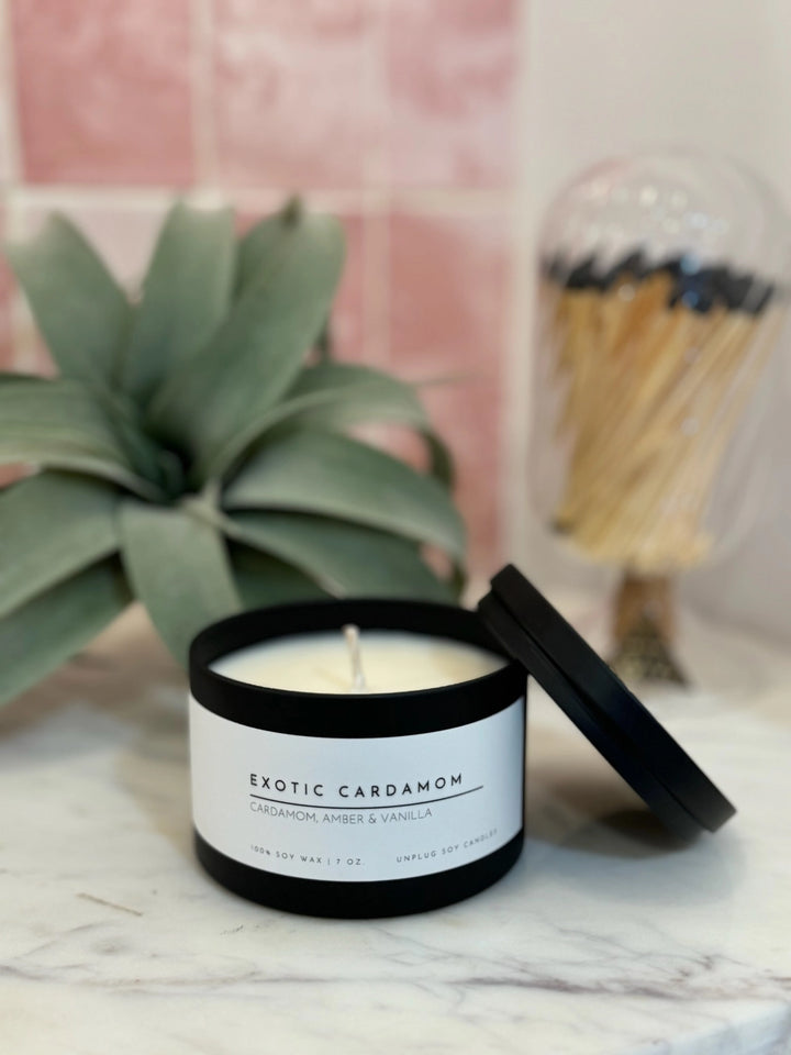 BULK BUY- MATTE BLACK TIN CANDLE