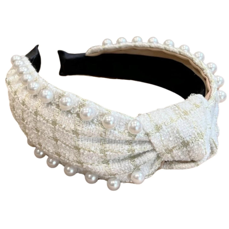 IT GIRL PEARL HEADBAND-WHITE