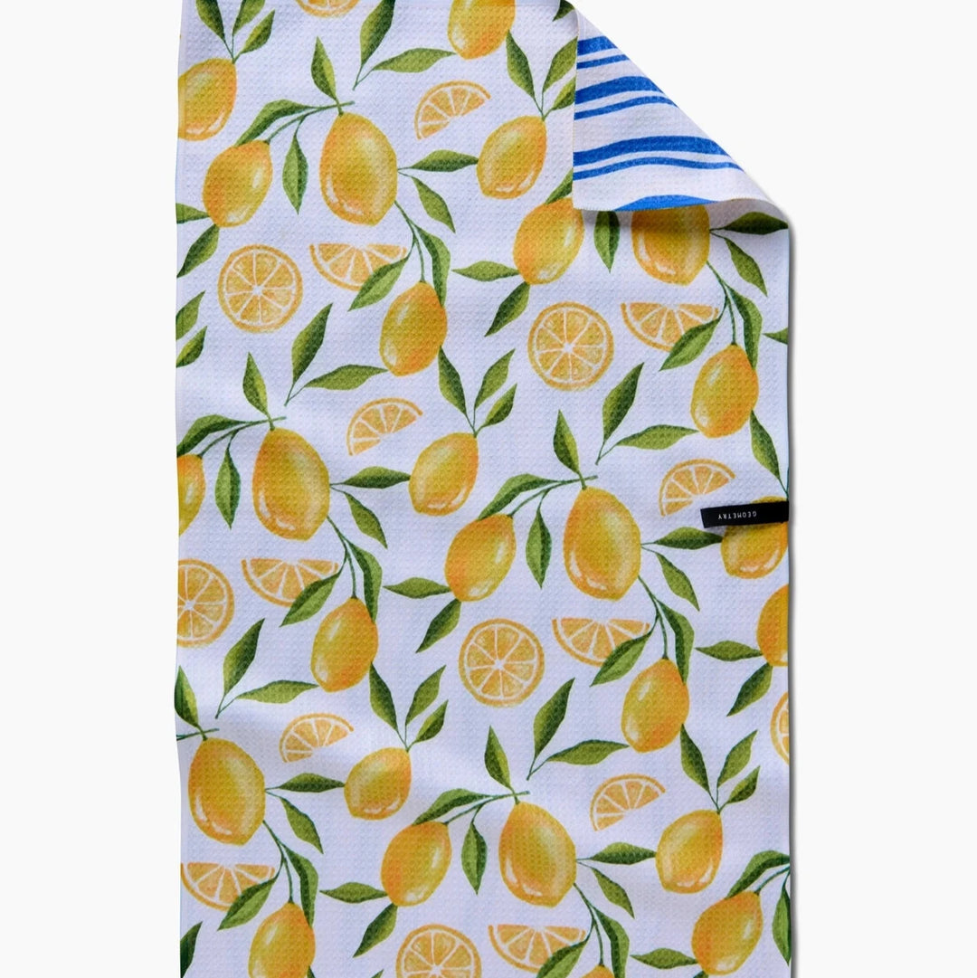 LEMON BLISS DOUBLE SIDED GEOMETRY TEA TOWEL