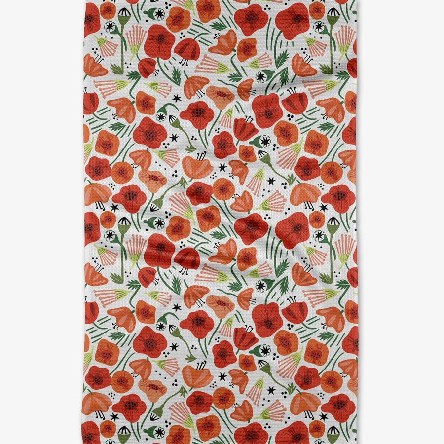 POPPY POWER GEOMETRY TEA TOWEL