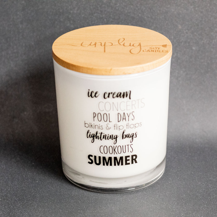 citronella summer words candle