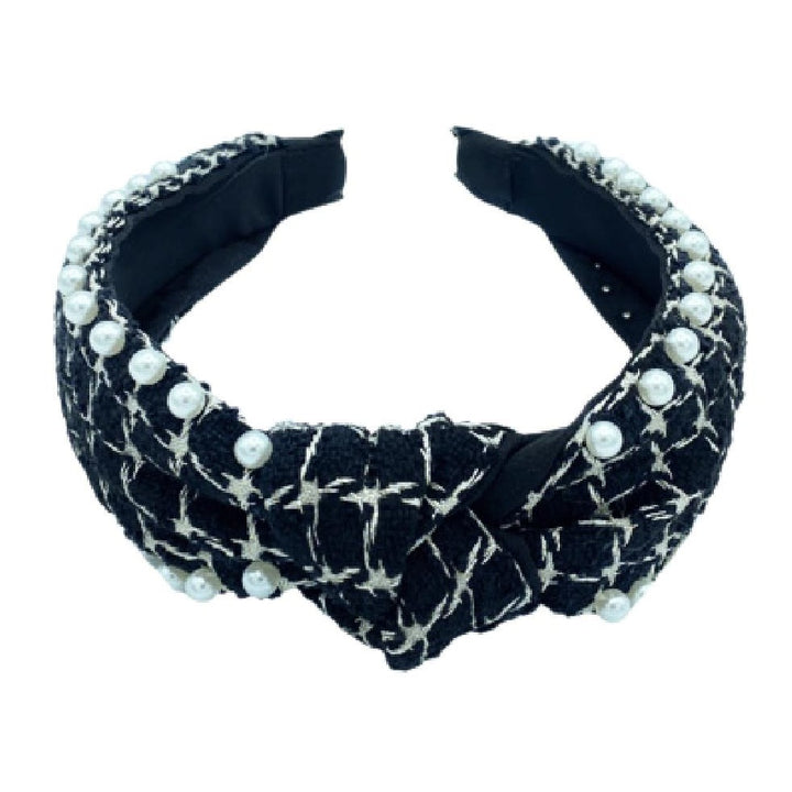 IT GIRL PEARL HEADBAND-BLACK