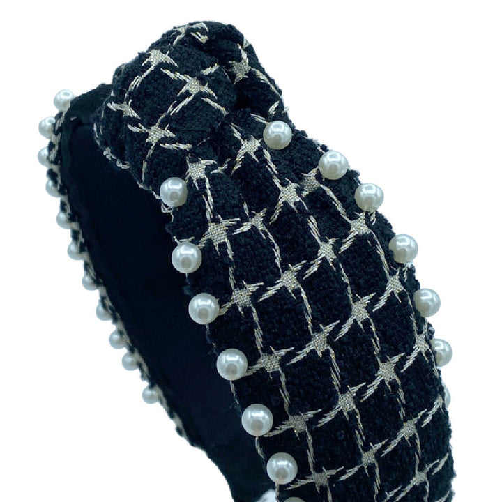 IT GIRL PEARL HEADBAND-BLACK