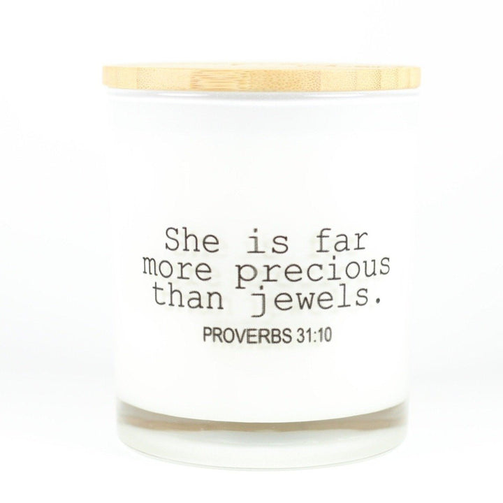 She is far more precious than jewels Candle