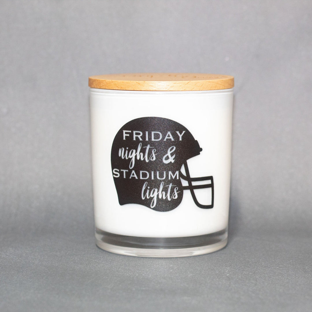 friday nights and stadium lights printed candles